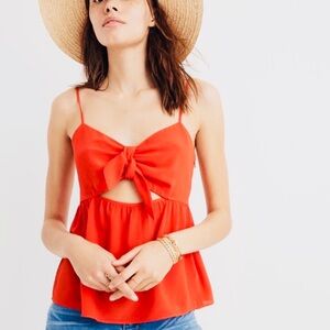 Madewell Red Tie-Front Camisole
